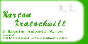 marton kratochwill business card